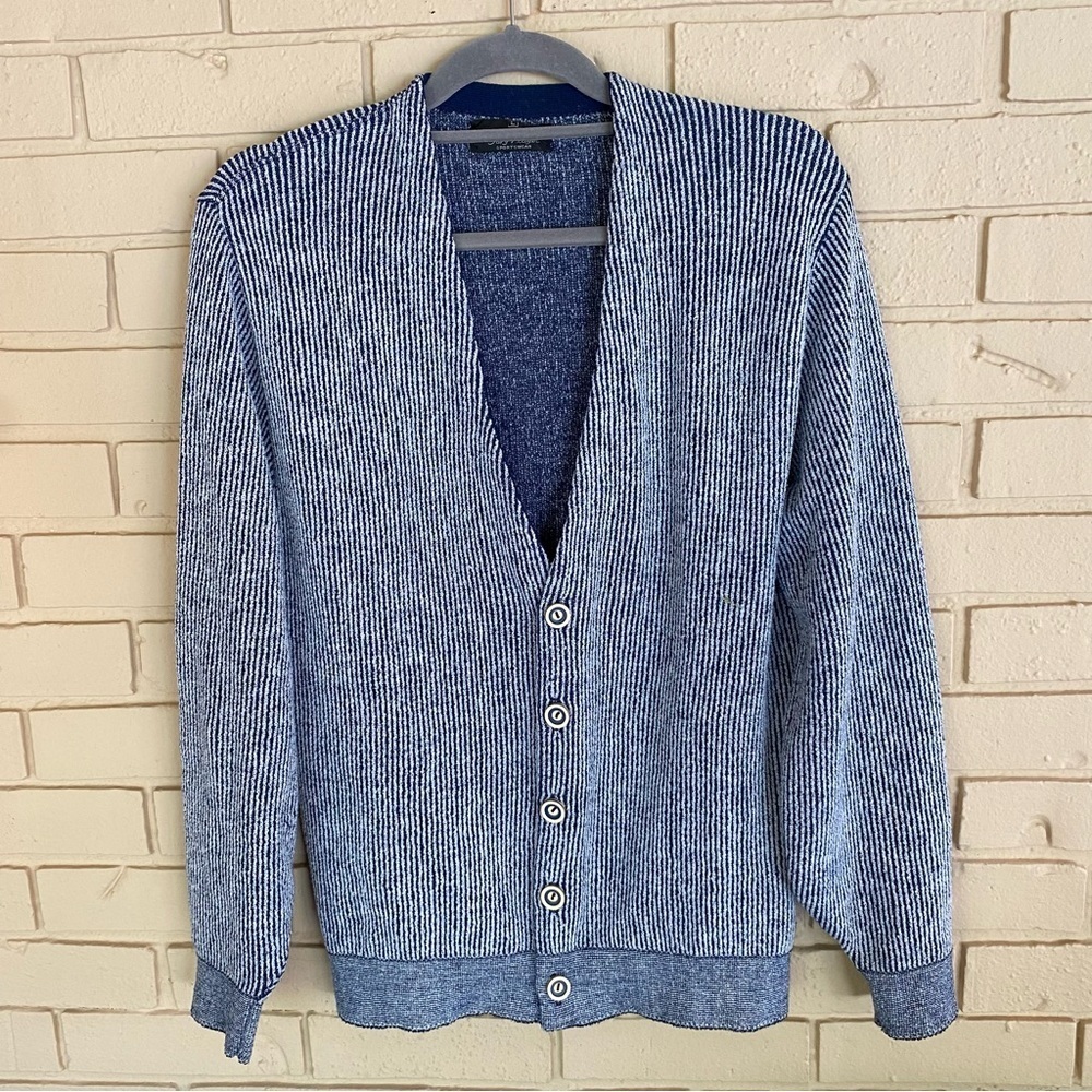 Vtg Puritan Sweater Mens Large L Gary Player Golf Cardigan Made in USA Nerd Dad